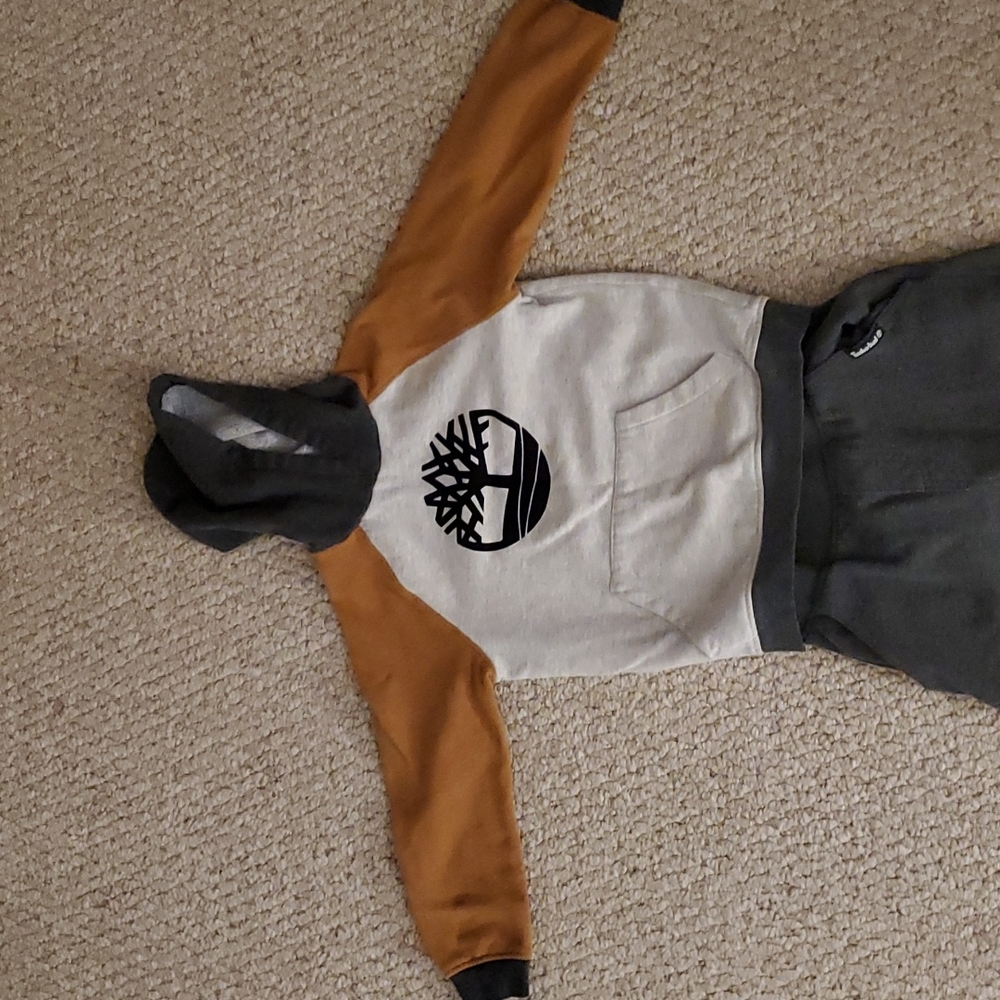 Timberland Sweat Suit, boys size:10, gray/wheat